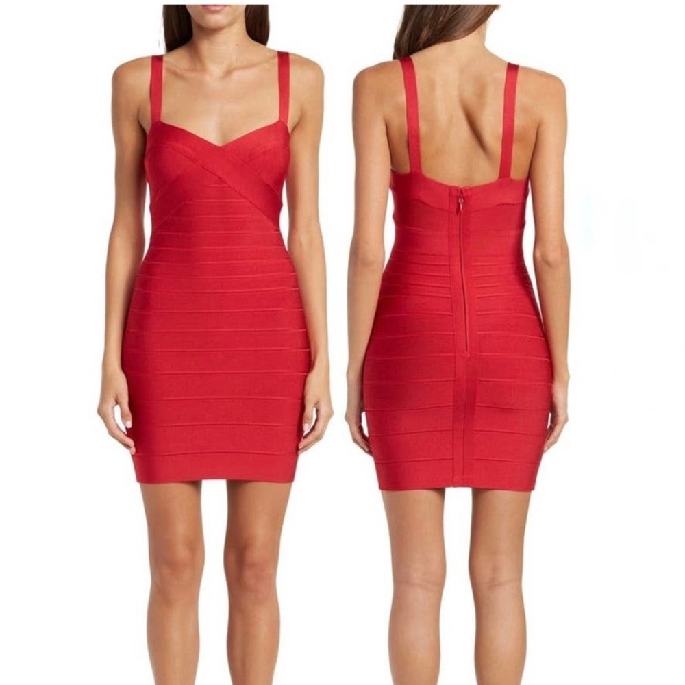 Herve Leger Red Bandage Dress